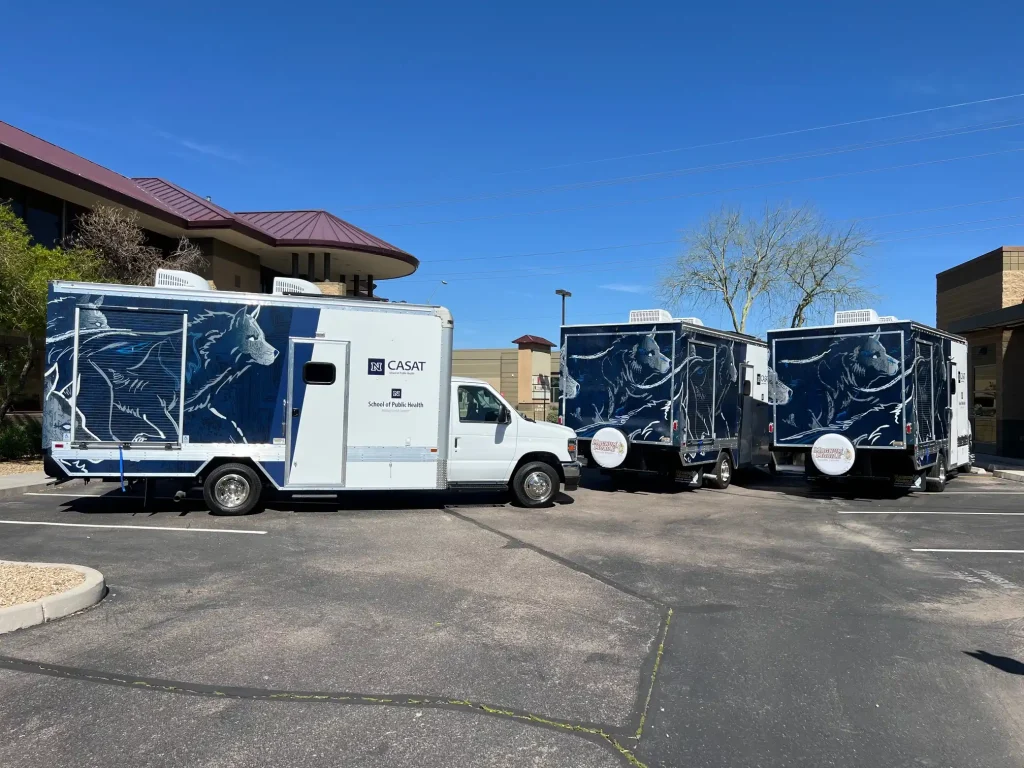 3 mobile medical clinic exteriors with handicap lift